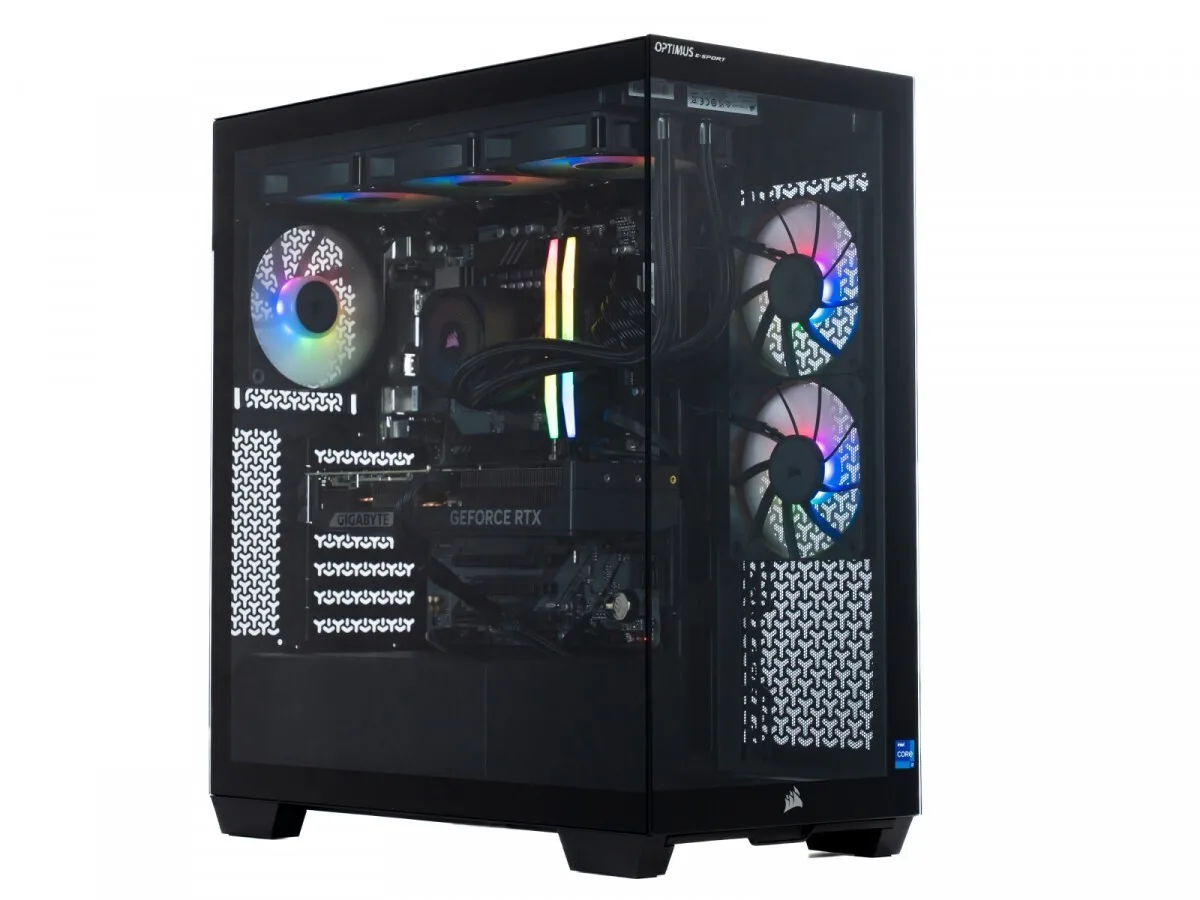 Optimus E-Sport GB760T-CR17 Gaming Desktop PC (i7-14700F/32GB DDR4/2.0TB SSD/GeForce RTX 5070/W11 Home) - Image 1