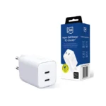 3MK Φορτιστής Χωρίς Καλώδιο GaN με 2 Θύρες USB-C 45W Power Delivery / Quick Charge 4.0 Λευκός (Hyper)