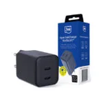 3MK Φορτιστής Χωρίς Καλώδιο GaN με 2 Θύρες USB-C 45W Power Delivery / Quick Charge 4.0 Μαύρος (Hyper)