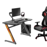 Γραφείο Gaming Ξύλινο Black με Μεταλλικά Πόδια 120x60x75εκ. RS120