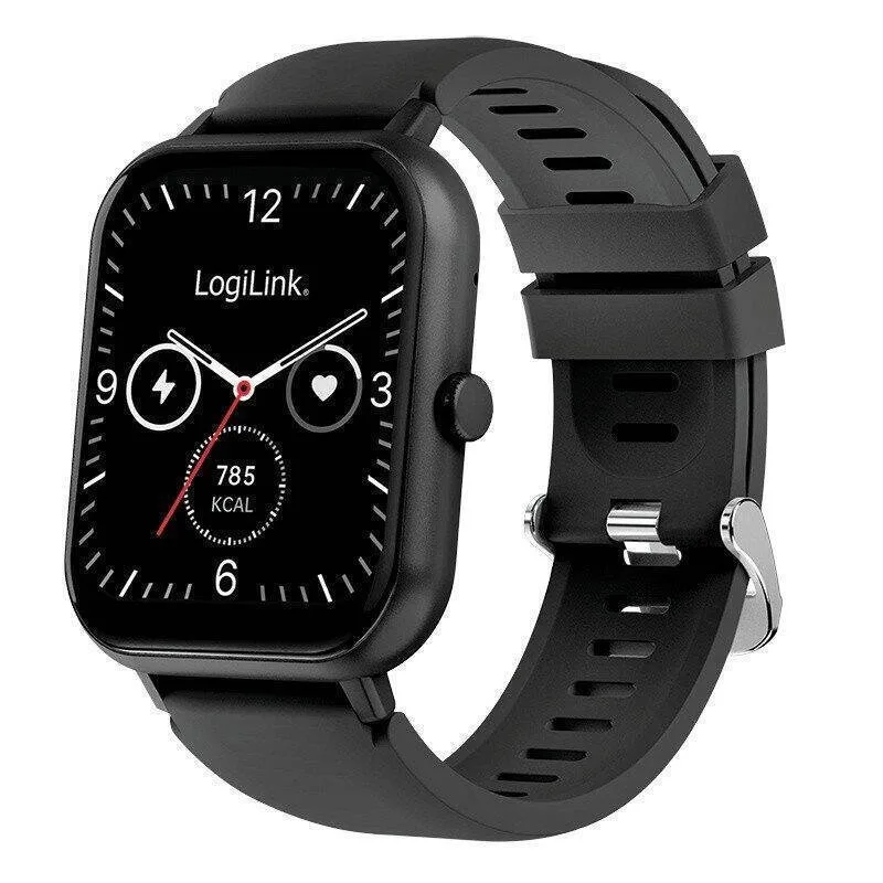 20260324153040_logilink_edge_48mm_smartwatch_me_palmografo_mayro LogiLink Edge 48mm Smartwatch με Παλμογράφο (Μαύρο) - Image 1