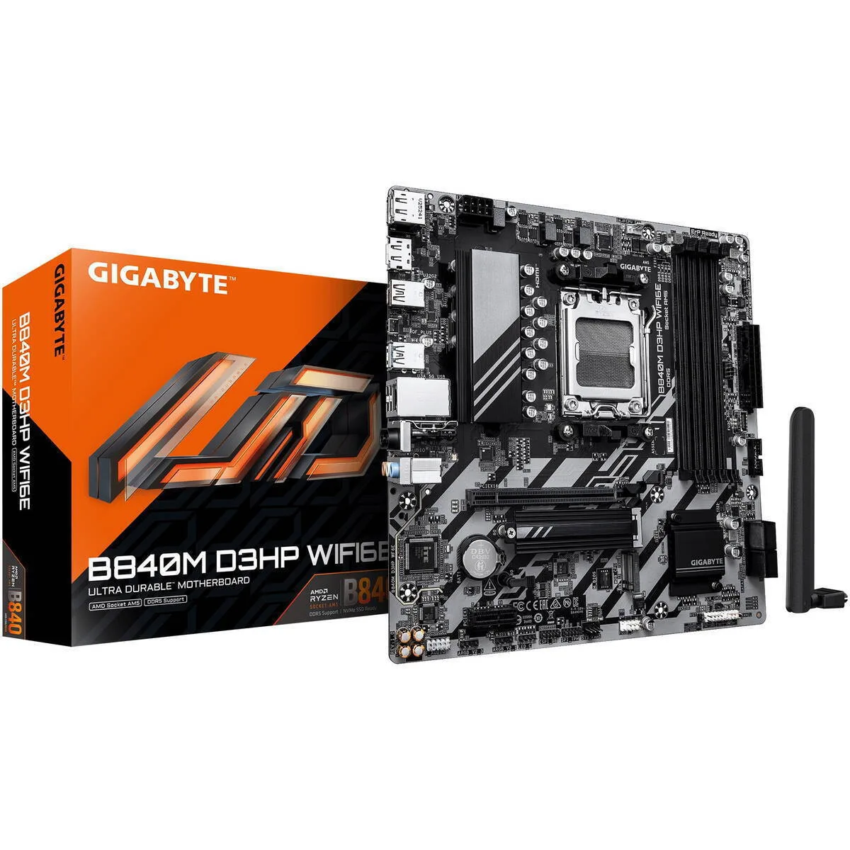 Gigabyte B840M D3HP WF6E Wi-Fi Motherboard Micro ATX με AMD AM5 Socket - Image 1