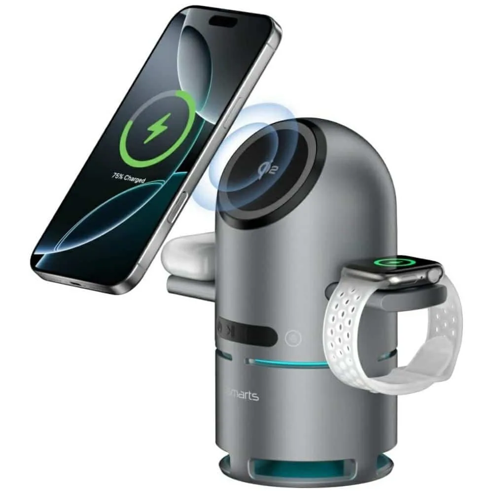 20260326111054_4smarts_asyrmatos_fortistis_qi2_gri_chargebot_sound 4Smarts Ασύρματος Φορτιστής Qi2 Γκρι (Chargebot Sound) - Image 1