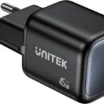 Unitek Φορτιστής Χωρίς Καλώδιο GaN με 2 Θύρες USB-C 45W Power Delivery Μαύρος (Zeno)