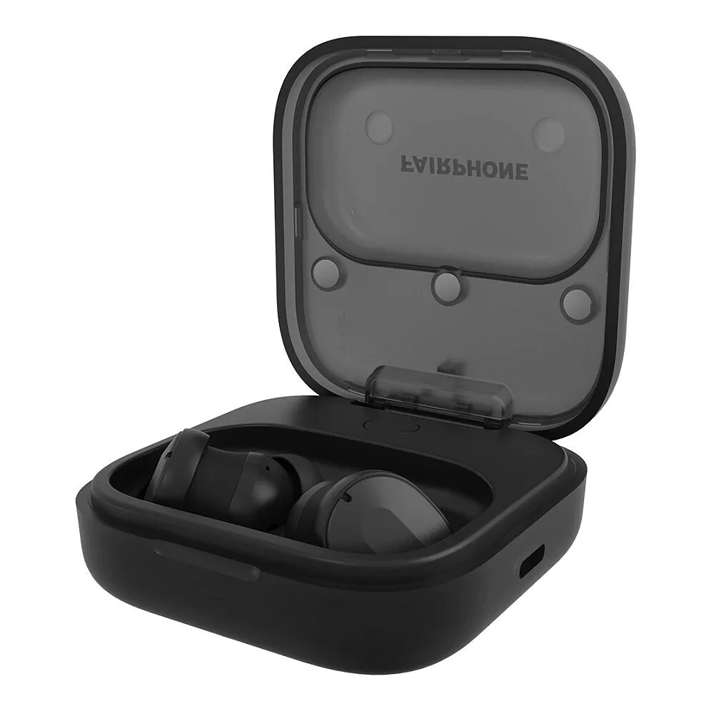 20260327102556_fairphone_fairbuds_v2_bluetooth_handsfree_akoustika_me_antochi_ston_idrota_kai_thiki_fortisis_mayra Fairphone Fairbuds V2 Bluetooth Handsfree Ακουστικά με Αντοχή στον Ιδρώτα και Θήκη Φόρτισης Μαύρα - Image 1