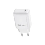 Teltech Φορτιστής Χωρίς Καλώδιο με Θύρα USB-C 30W Λευκός (TCH-04)