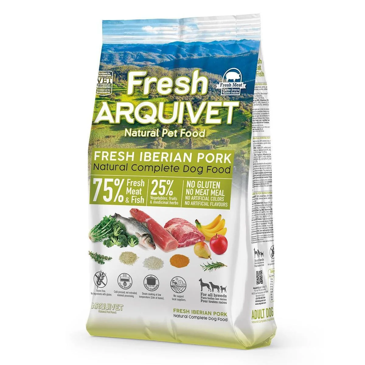 20260331142446_arquivet_fresh_2_5kg_xira_trofi_skylon_choris_sitira_glouteni_me_choirino_kai_psaria Arquivet Fresh 2.5kg Ξηρά Τροφή Σκύλων χωρίς Σιτηρά & Γλουτένη με Χοιρινό και Ψάρια - Image 1