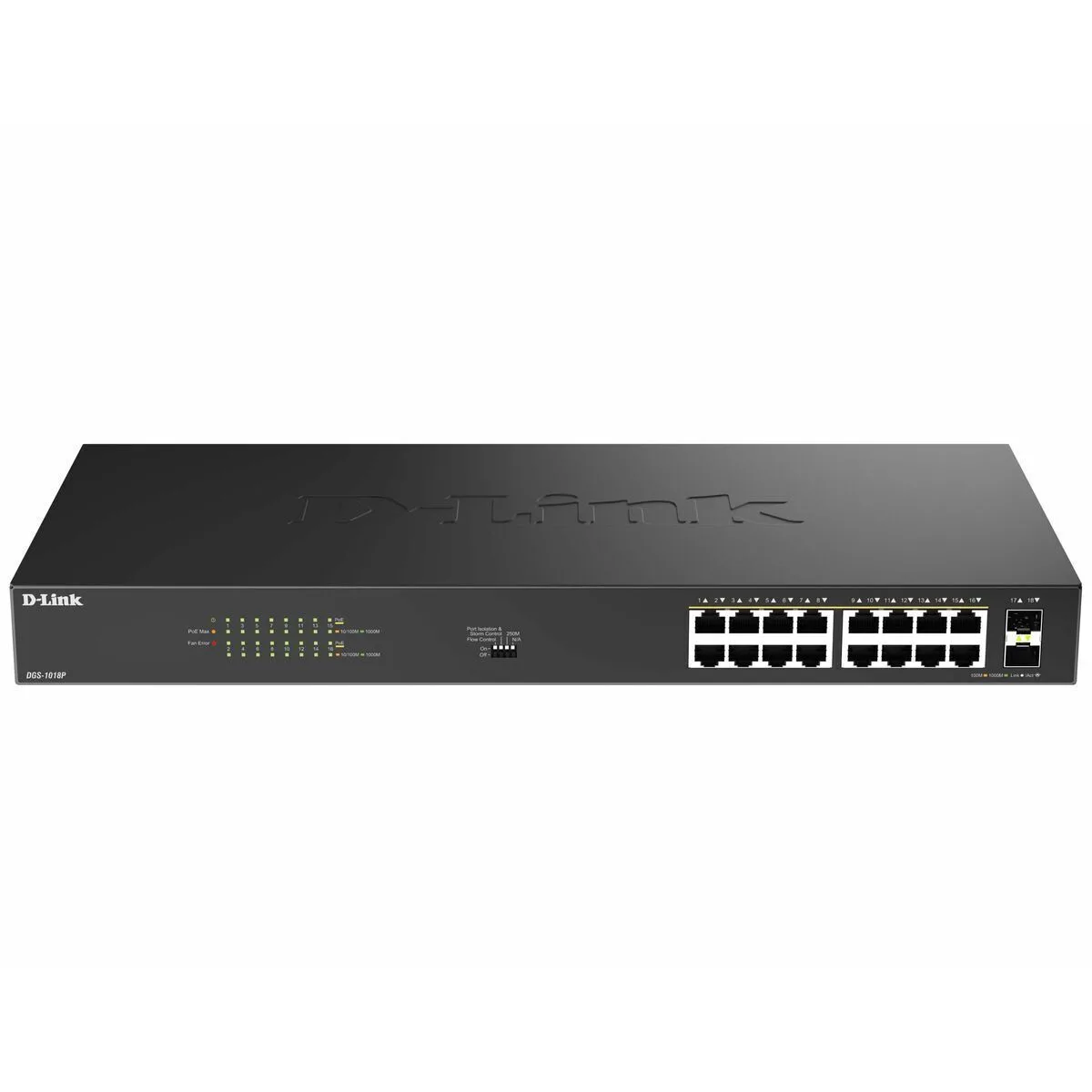 D-Link DGS-1018P/E L2 Switch με 16 Θύρες Gigabit (1Gbps) Ethernet και 2 SFP Θύρες - Image 1