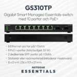 NetGear GS310TP-200EUS Managed L2 PoE+ Switch με 8 Θύρες Gigabit (1Gbps) Ethernet
