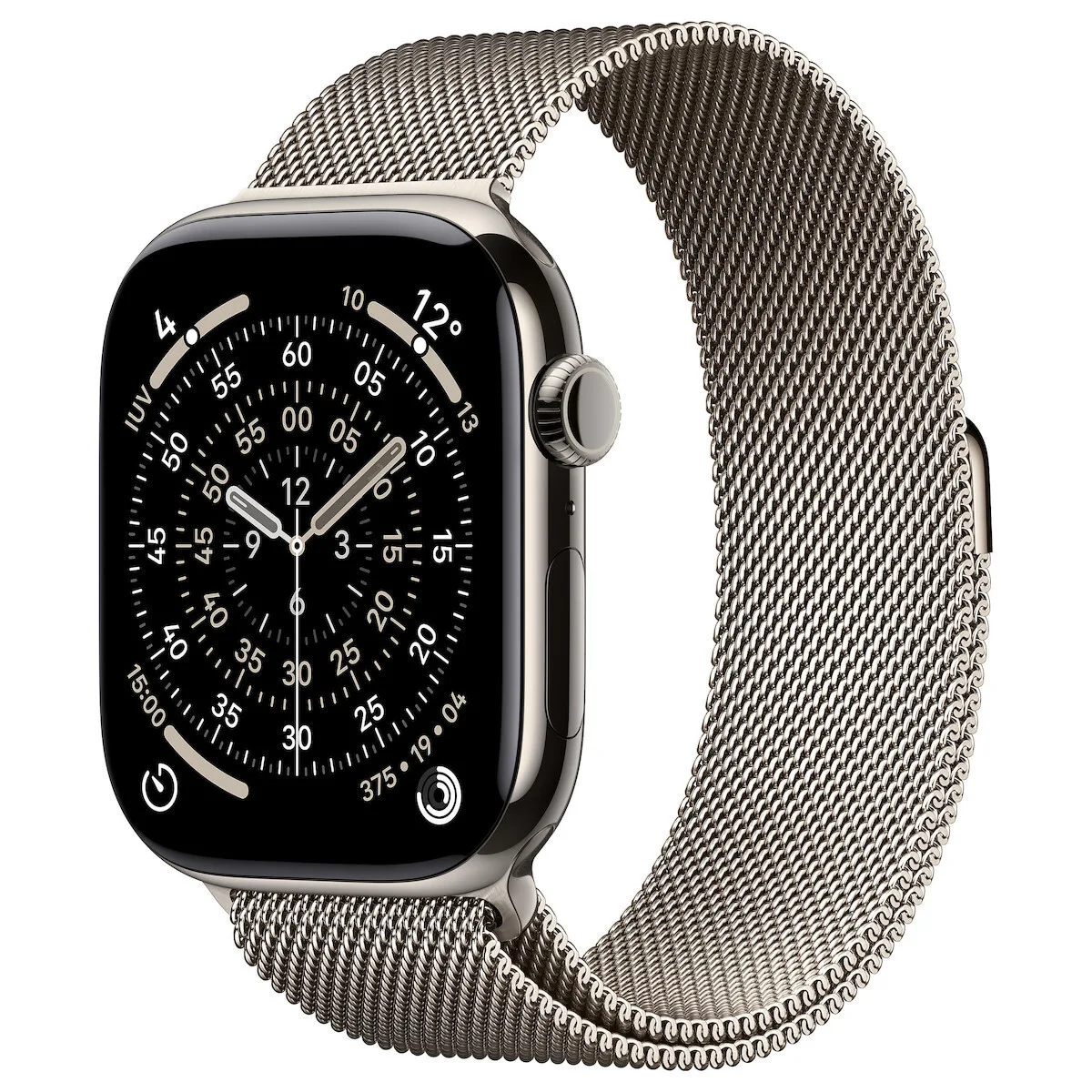 Apple Watch Series 11 Cellular Titanium 46mm Αδιάβροχο με eSIM και Παλμογράφο (Natural Titanium Case with Natural Milanese Loop - S/M) - Image 1