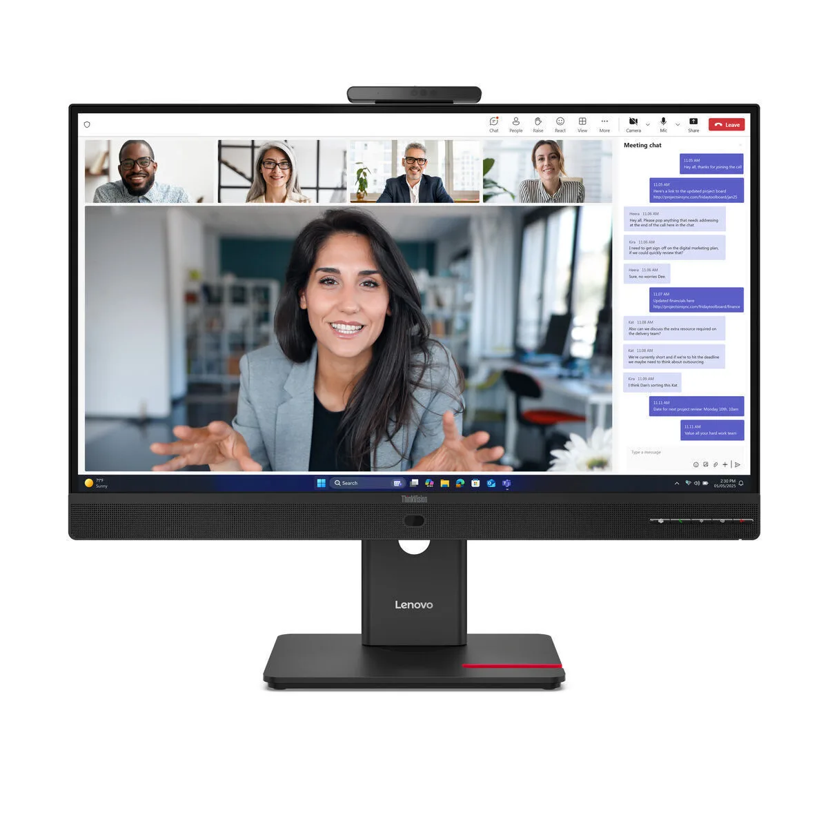 Lenovo ThinkVision T24-4v IPS Monitor 23.8" FHD 1920x1080 με Χρόνο Απόκρισης 4ms GTG - Image 1