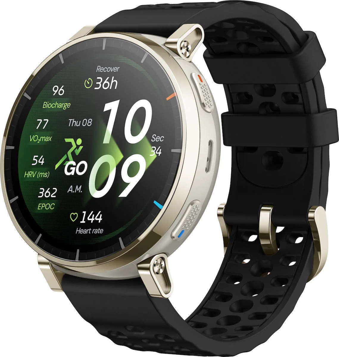 Amazfit Active 3 Premium Stainless Steel 45mm Αδιάβροχο Smartwatch με SIM και Παλμογράφο (Μαύρο) - Image 1
