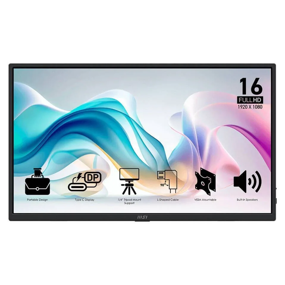 MSI Pro MP165 IPS Φορητό Monitor 15.6" FHD 1920x1080 με Χρόνο Απόκρισης 4ms GTG - Image 1