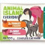 Animal Island Υγρή Τροφή για Γάτες σε Φακελάκι με Βοδινό και Γαλοπούλα 4x100gr