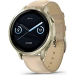 Garmin Venu 4 Stainless Steel 41mm Αδιάβροχο Smartwatch με Παλμογράφο (Lunar Gold with Bone Silicone Band and Light Sand Leather Band)
