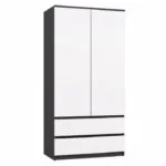 Malwa Δίφυλλη Ντουλάπα με Καθρέπτη Γκρι 90x50x180cm M-MP-SZ-MAL-SS-90-ANTBIA