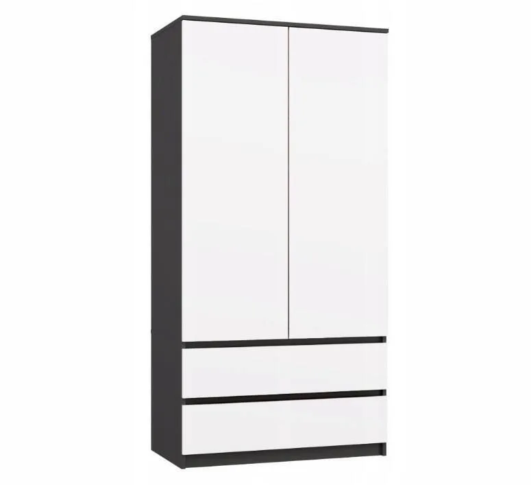 Malwa Δίφυλλη Ντουλάπα με Καθρέπτη Γκρι 90x50x180cm M-MP-SZ-MAL-SS-90-ANTBIA - Image 1