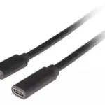 Lanberg USB 3.2 Cable USB-C male - USB-C female 100W PD Μαύρο 0.5m CA-USBE-20CC-0005-BK
