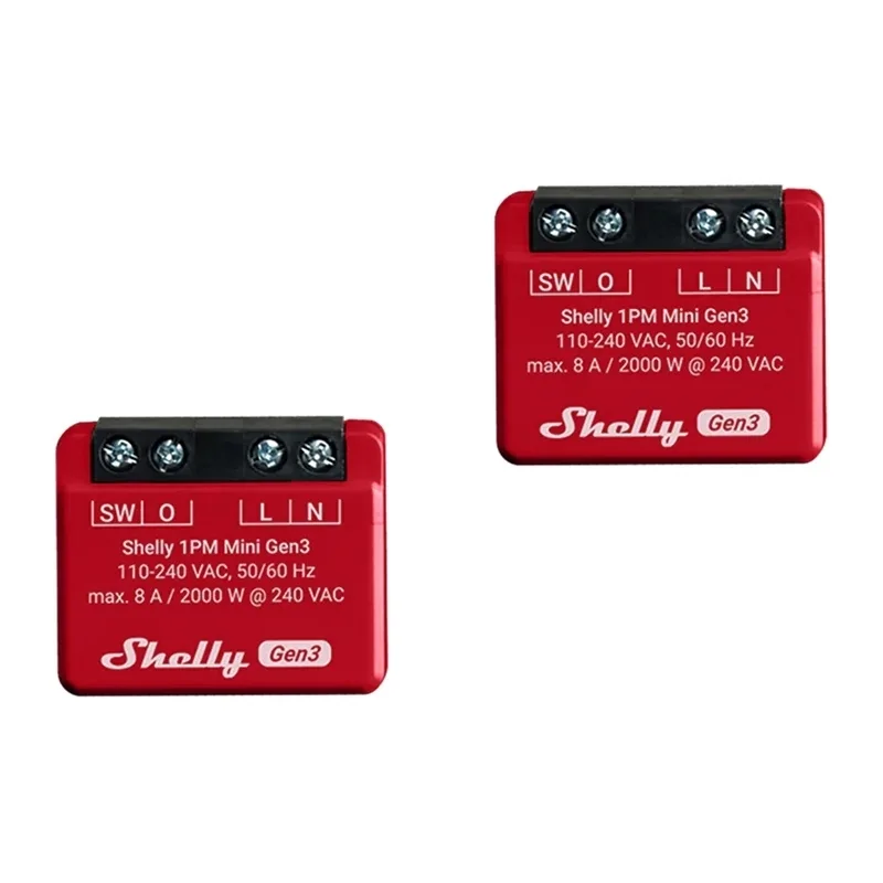 Shelly Smart Switch Wi-Fi, Bluetooth, ZigBee & RF 10A με Τηλεχειριστήριο 2τμχ 1PMMiniGen42Pack - Image 1