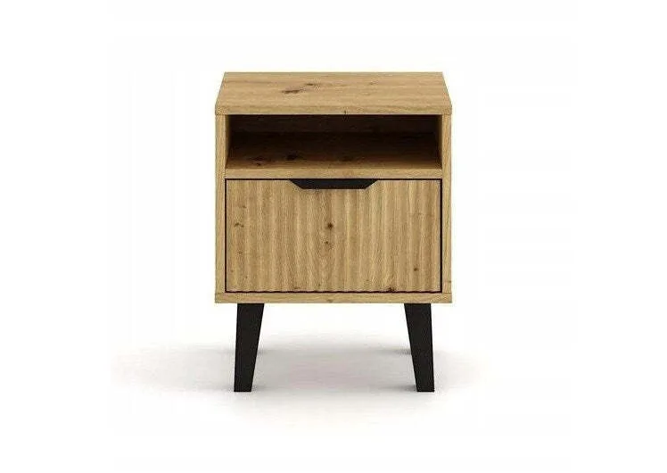 Κομοδίνο Scandi 1s Slim Ξύλινο Μαύρο 40x39x48cm M-MP-SN-SCA-1S/SLIM-ART - Image 1