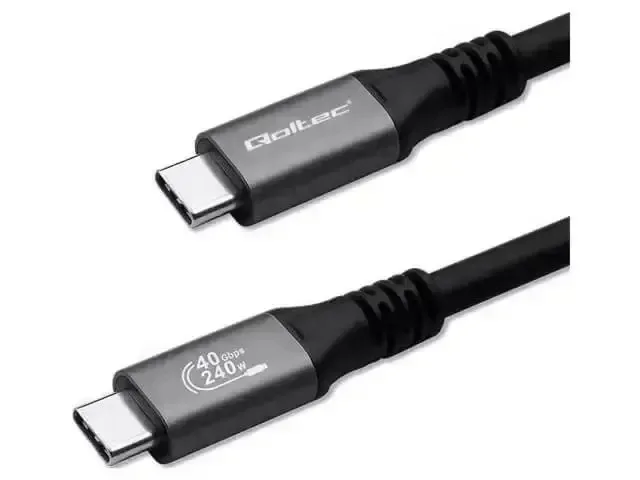 Usb-c 4.0 Cable Usb-c 4.0 1m Pd 240w 4k 8k 40gbps Thunderbolt 3 Thunderbolt 4 Qoltec 50669 - Image 1