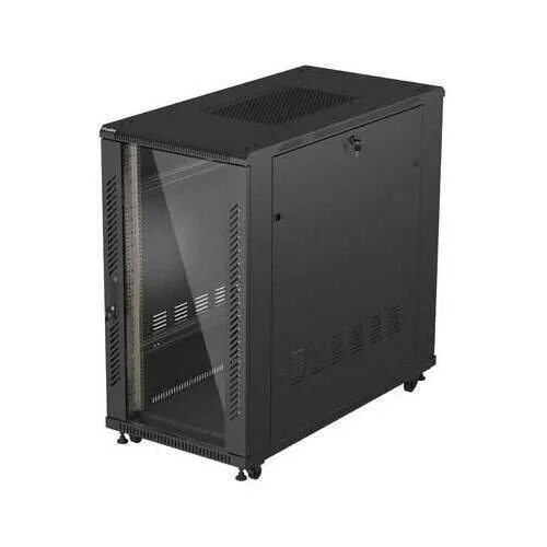 Lanberg Server Cabinet Metallic Lanberg 19" Rack 22u 600x1200 Black Glass Doors - Image 1