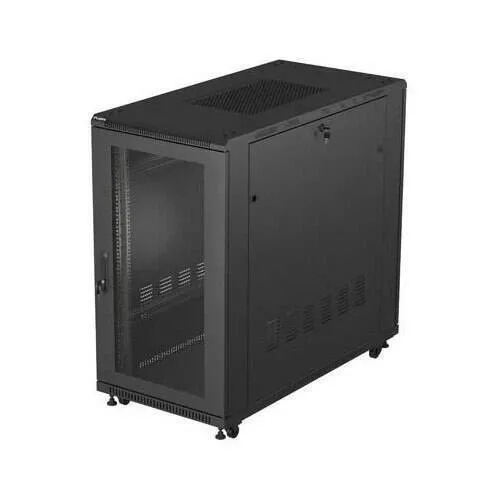 Lanberg Server Cabinet Metal Lanberg 19" Rack 22u 600x1200mm Black Color Glass Doors - Image 1