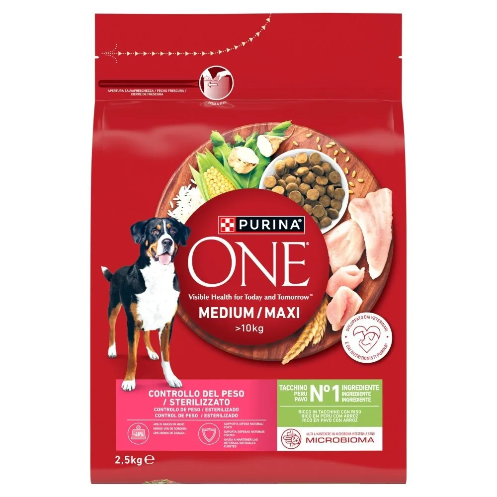 Purina One 2.5kg Ξηρά Τροφή Διαίτης για Ενήλικους Στειρωμένους Σκύλους Μεσαίων & Μεγαλόσωμων Φυλών με Γαλοπούλα και Ρύζι - Image 1