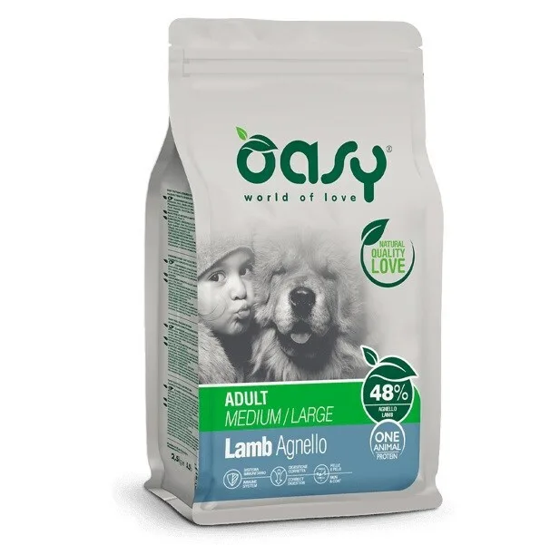Oasy 10kg Ξηρά Τροφή για Ενήλικους Σκύλους Μεσαίων & Μεγαλόσωμων Φυλών με Αρνί - Image 1