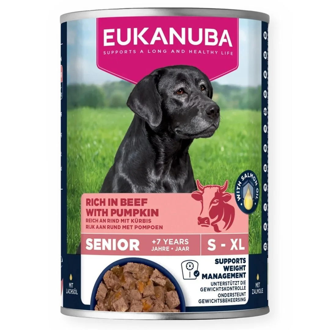 Eukanuba Υγρή Τροφή για Ηλικιωμένους Σκύλους με Βοδινό και Κολοκύθα χωρίς Σιτηρά 400gr - Image 1