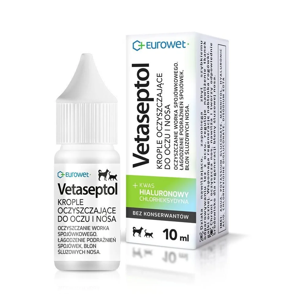 Eurowet Vetaseptol Cleansing Drops Eyes Nose Dogs Cats 10 Ml - Image 1