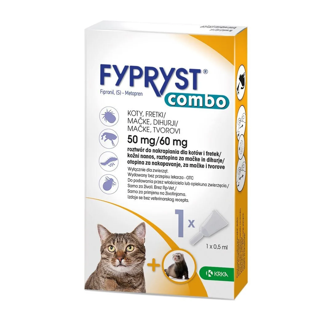 Fypryst Combo 50/60mg Drops Against Fleas Ticks Cats – 1x0.5ml Βιταμίνη για Δέρμα & Τρίχωμα VETFPRSPK0002 - Image 1
