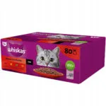 Whiskas Υγρή Τροφή για Ενήλικες Γάτες σε Φακελάκι με Πουλερικά, Βοδινό, Κοτόπουλο και Αρνί 80x85gr