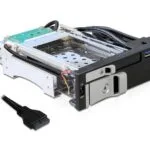 DeLock 5.25 Frame for 1 x 2.5 plus 1 x 3.5 SATA 2x USB 3.2 Μαύρο 47209
