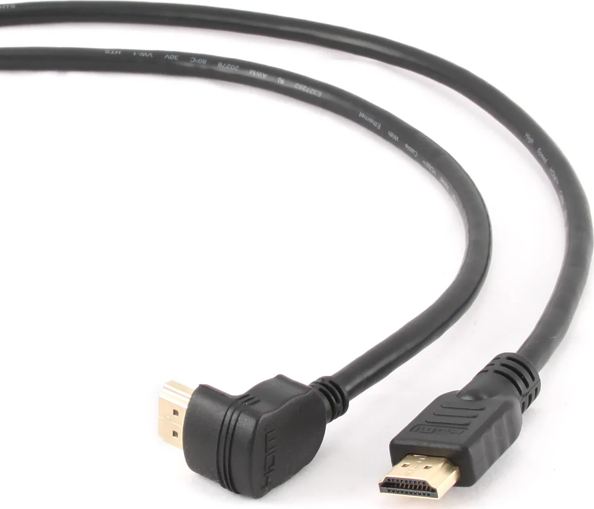 Cablexpert CC-HDMI490-10 HDMI 1.4 High Speed 1080p 120Hz Angle (90°) Cable HDMI male - HDMI male 3m Μαύρο CC-HDMI490-10 - Image 1