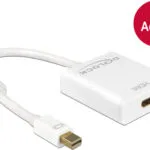 DeLock Μετατροπέας mini DisplayPort male σε HDMI female Λευκό 1τμχ 62612