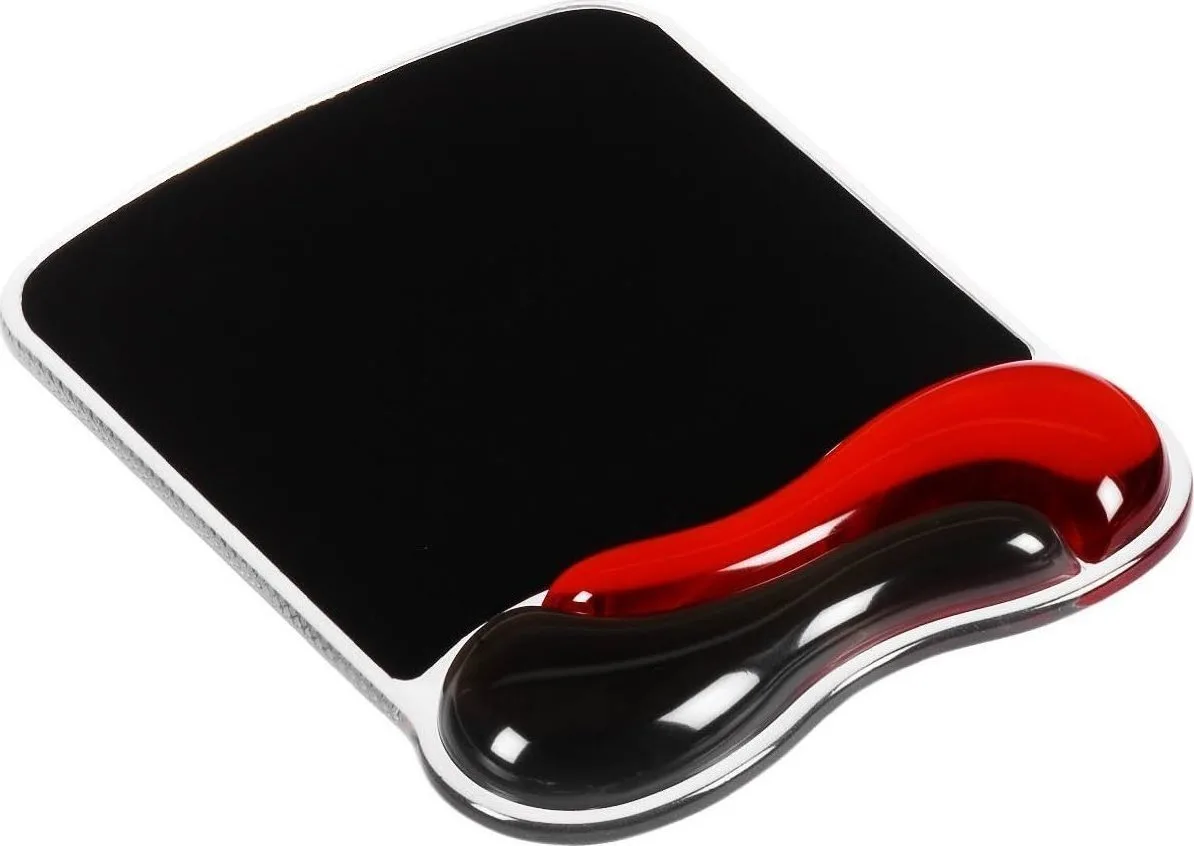 20151127113616_kensington_mousepad_with_wrist_red_black.jpeg Kensington Duo Gel Mouse Pad (240mm) με Στήριξη Καρπού Μαύρο 62402 - Image 1