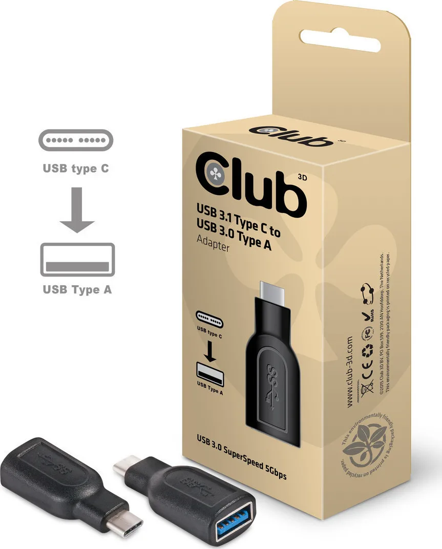 Club3D Μετατροπέας USB-C male σε USB-A female 1τμχ CAA-1521 - Image 1