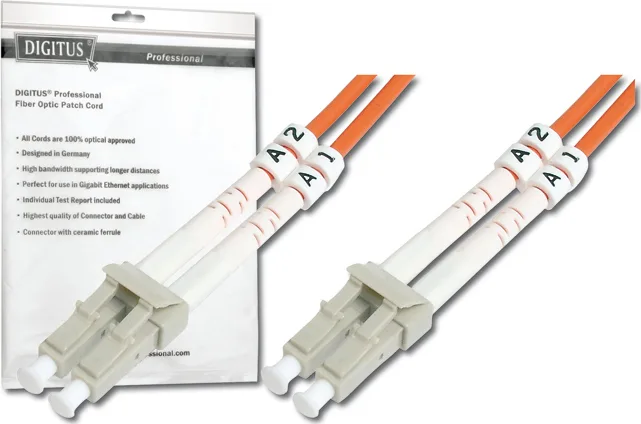 Digitus Καλώδιο Οπτικής Ίνας LC-LC 3m Πορτοκαλί DK-2533-03 - Image 1