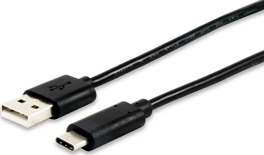 Equip USB 2.0 Cable USB-C male - USB-A Μαύρο 1.0m 12888107 - Image 1