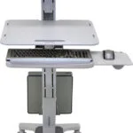 Ergotron WorkFit-C Βάση Δαπέδου Υπολογιστή με Ροδάκια Ασημί