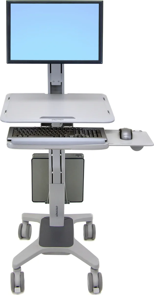 20170201155000_ergotron_workfit_c_single_ld_sit_stand_workstation.jpeg Ergotron WorkFit-C Βάση Δαπέδου Υπολογιστή με Ροδάκια Ασημί - Image 1
