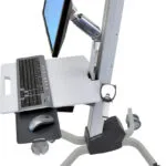 Ergotron Neo-Flex Βάση Δαπέδου Περιφερειακών με Ροδάκια Ασημί 24-206-214