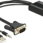 DeLock Μετατροπέας 3.5mm / USB-A / VGA male σε HDMI female (62597)