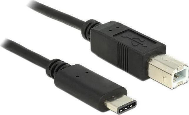 DeLock USB 2.0 Cable USB-C male - USB-B Μαύρο 0.5m 83328 - Image 1