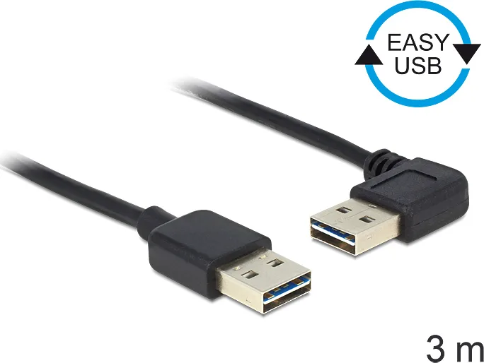DeLock USB 2.0 Cable USB-A male - USB-A male 3m (83466) - Image 1