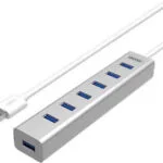 Unitek Y-3090 Hub 7 Θυρών USB 3.0 με σύνδεση USB-A & Power Delivery Ασημί Y-3090
