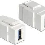 DeLock Μετατροπέας USB-A female σε USB-A female Λευκό 1τμχ 86319