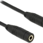 DeLock Καλώδιο Ήχου 3.5mm male - 3.5mm female Μαύρο 0.5m 83762