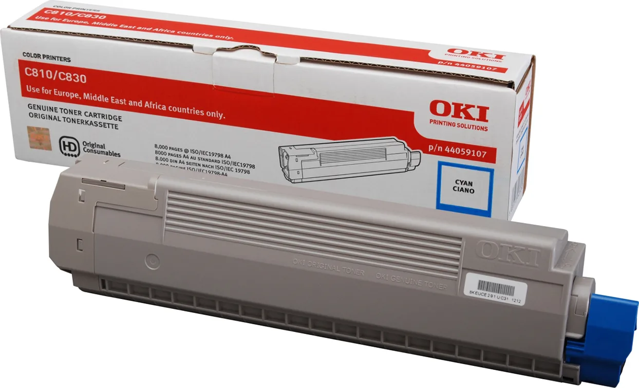 20170801101409_oki_44059107_cyan_toner_cartridge.jpeg OKI 44059107 Γνήσιο Toner Laser Εκτυπωτή Κυανό 8000 Σελίδων 44059107 - Image 1